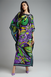 Maya Colour magic MIDI Kaftan Dress- One Size AU 12-18