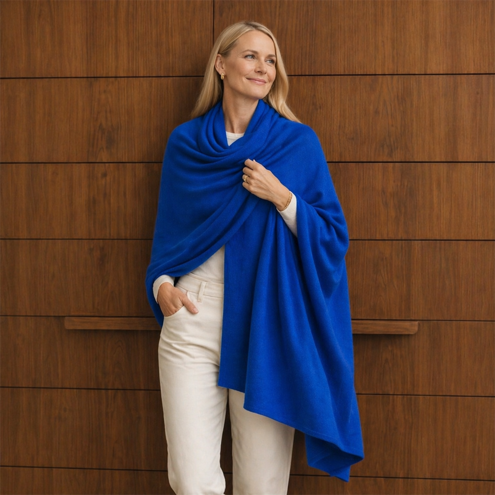 Blue Cashmere Julian Travel Wrap Extra Large