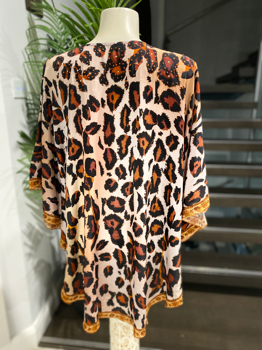 Kyra 100% Viscose Silk Embellished Tunic Top-AU 10-20