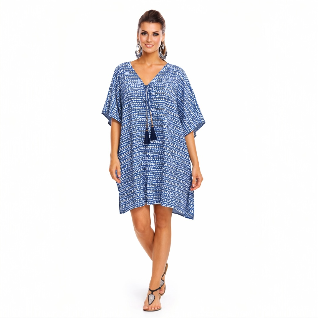 Maya Blue Breezy Kaftan Top Tunic Sizes Available AU 14-30
