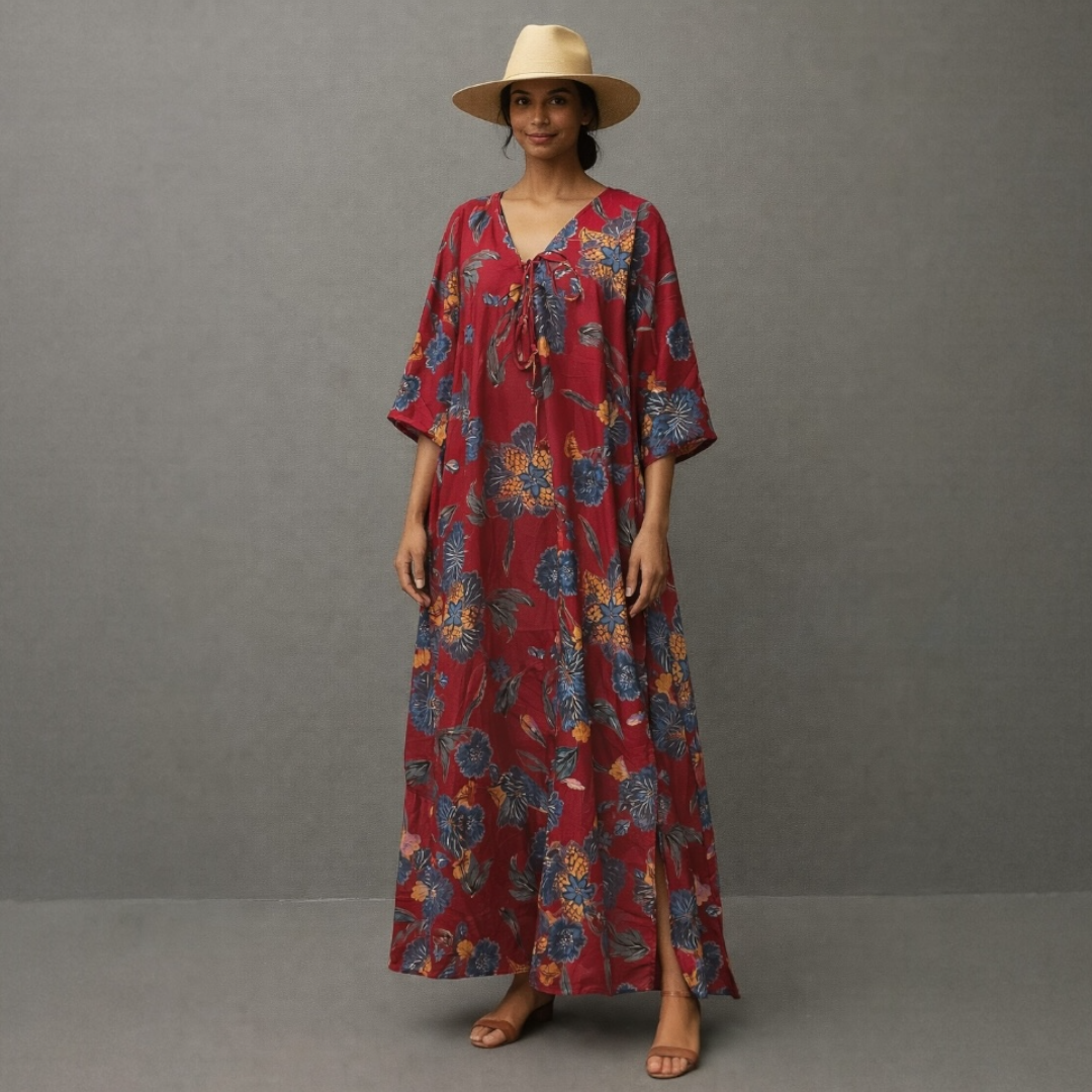 Maya Cotton Rayon kaftan - Sizes Available AU 14-30
