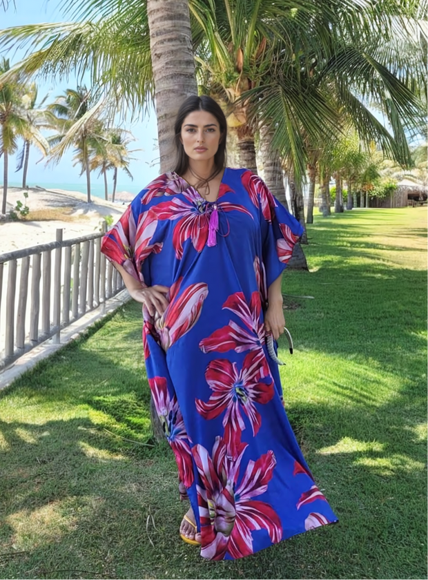 Purple de flora Coco Bella kaftan Resort Wear