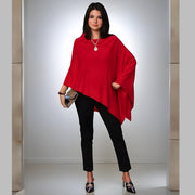 Women’s 100% Cashmere Red Julian Poncho