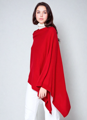 Women’s Pure Cashmere Red Wool Oversized Julian Poncho