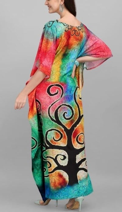 Colourful Mia Embellished Kaftan Dress