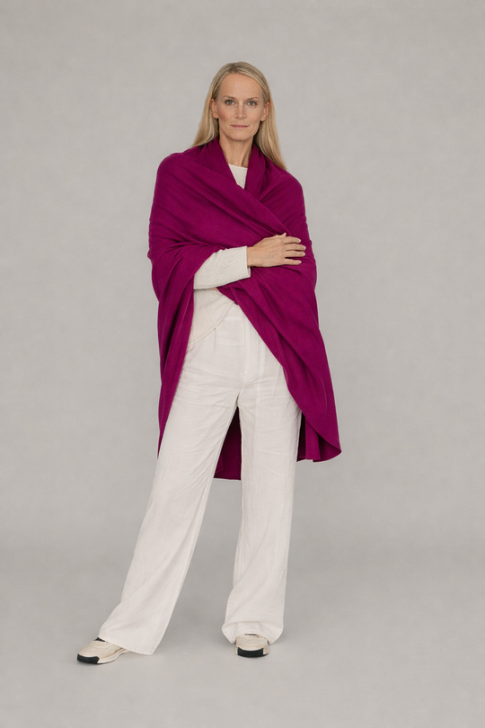 100% Cashmere 2 ply Knitted Julian Oversized Wrap -Unisex -30 Colours available