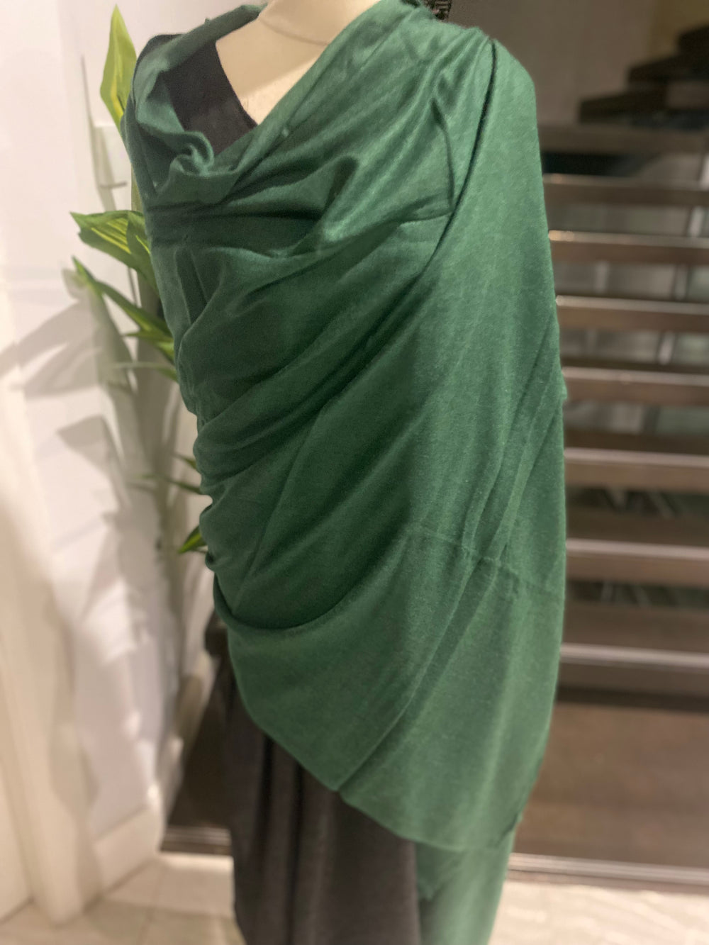 Green Julian Oversized handwoven pure cashmere scarf