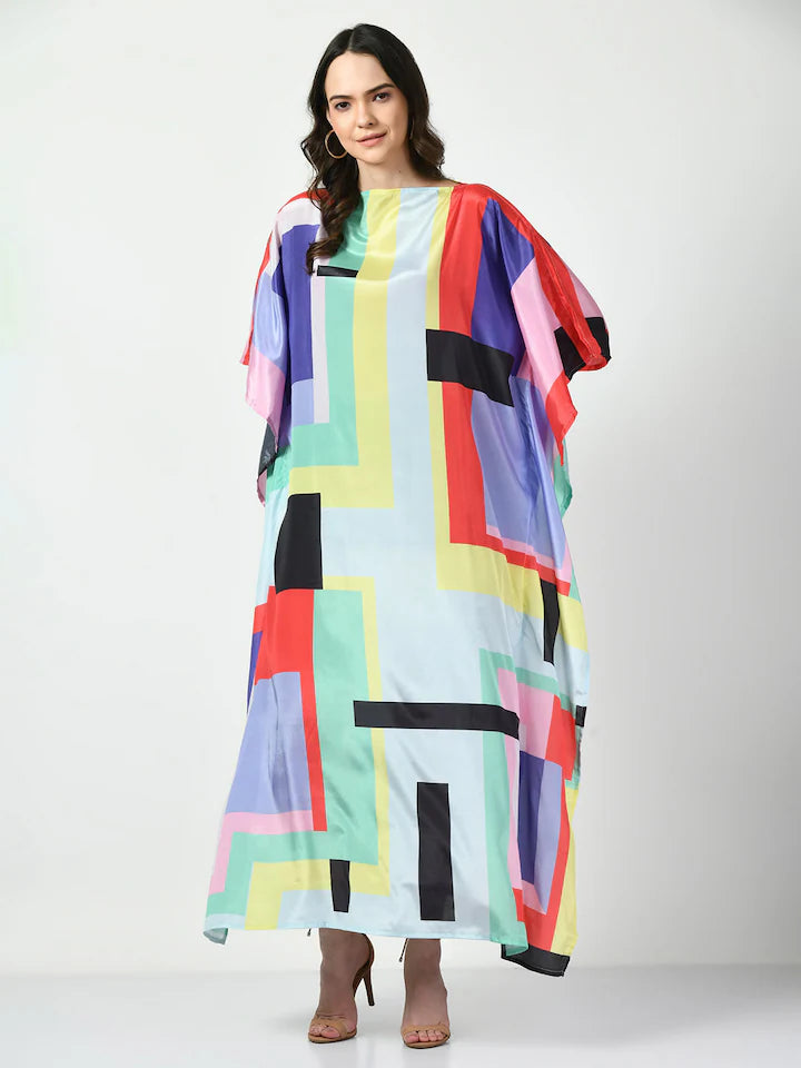 Geometric Prints MIDI  kaftan O/S AU 12-18