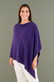 Purple 100% Cashmere Wool Oversized Julian Poncho