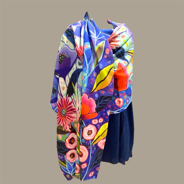 Floral 100% Cashmere Julian Scarf /Wrap