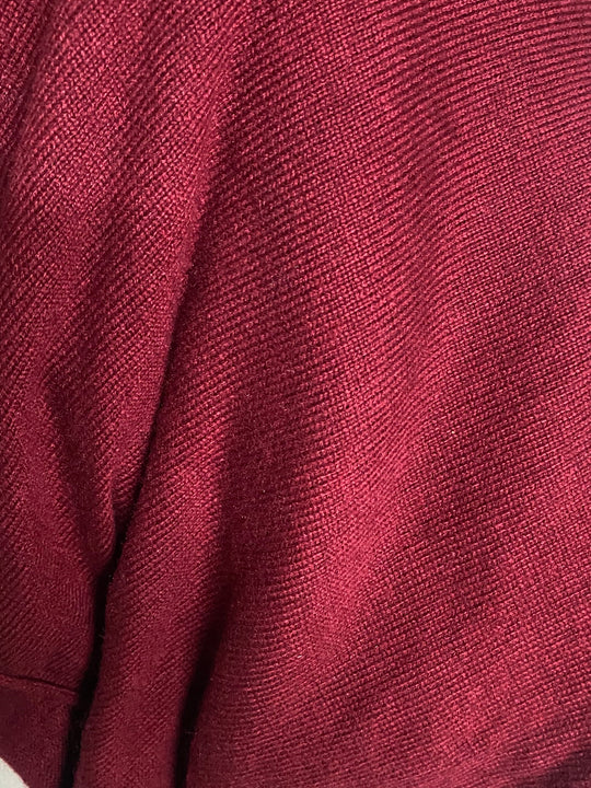Julian Single Ply Cashmere Wrap-Burgundy Red