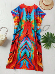 Tropical Resort Cotton Bamboo Kaftan Dress AU 12-20