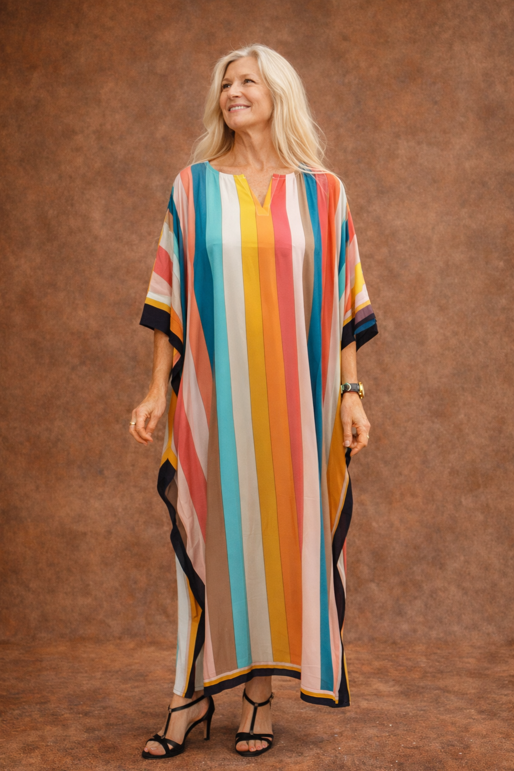 Stripes Maya Kaftan Dress-Sizes Available -AU 16-26