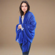 Julian Cashmere Shawl – Luxurious, Soft & Ultra-Light-Cobalt Blue