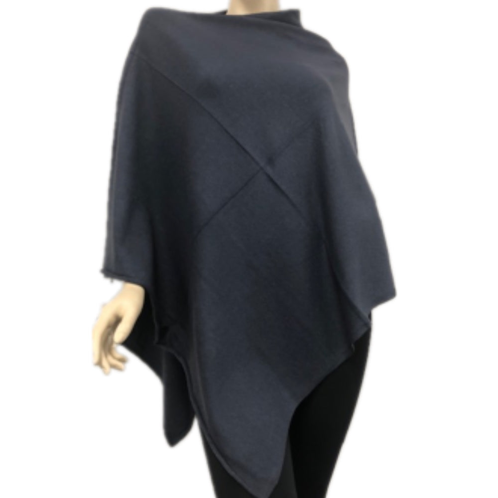 RITZY Light Navy Julian Wool Blend Poncho
