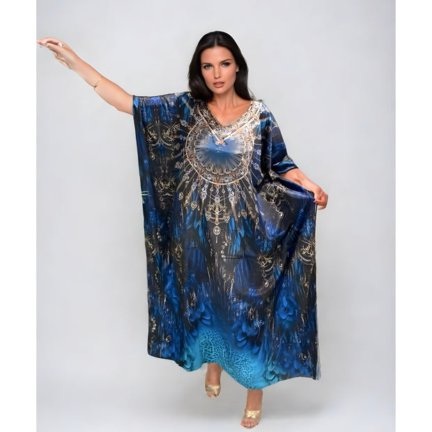 Maya Silk Mix Bling Kaftan Sizes Available AU 12-28