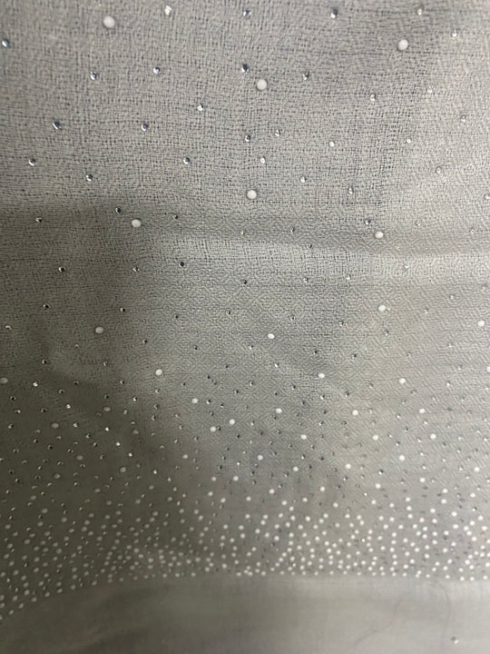 Pearl Grey Julian Cashmere Pashmina Swarovski Crystals Handwoven Wedding Wrap Shawl