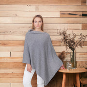 Elegant Grey Julian Wool Blend Poncho – Perfect for Chilly Days