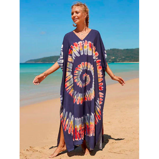 Mia Tropical cotton bamboo kaftan O/S AU 10-20 - Mklane