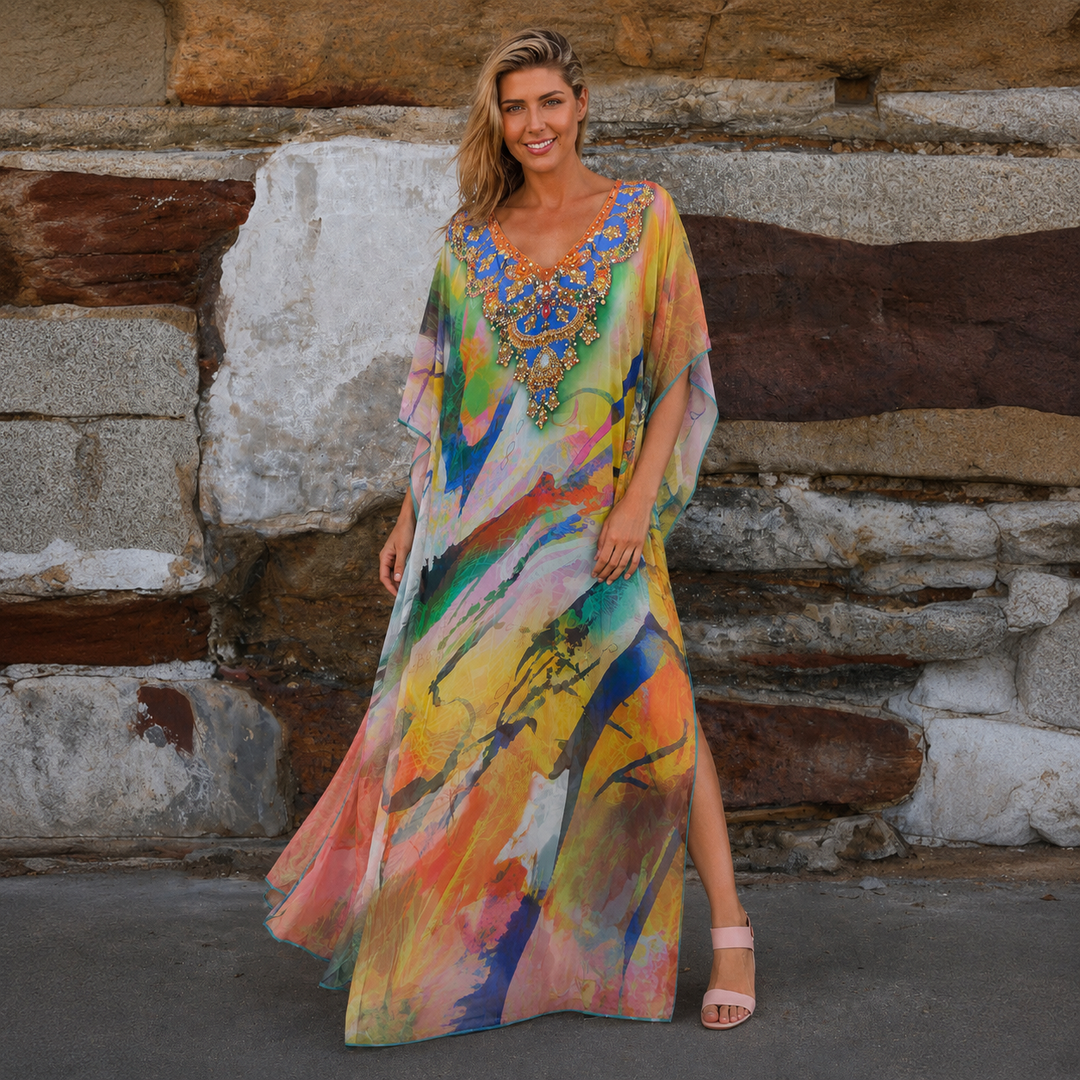 Mia Embellished Kaftan – AU 8-16  Summer Look