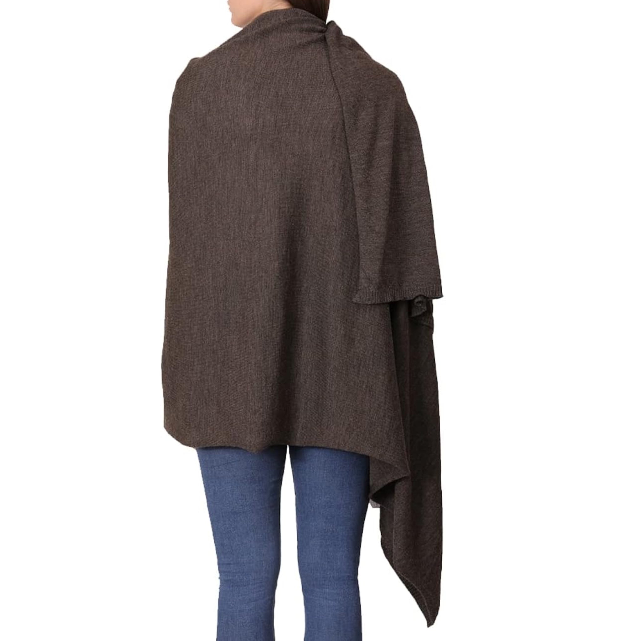 Espresso Brown Julian 100% Cashmere Extra large Travel Wrap