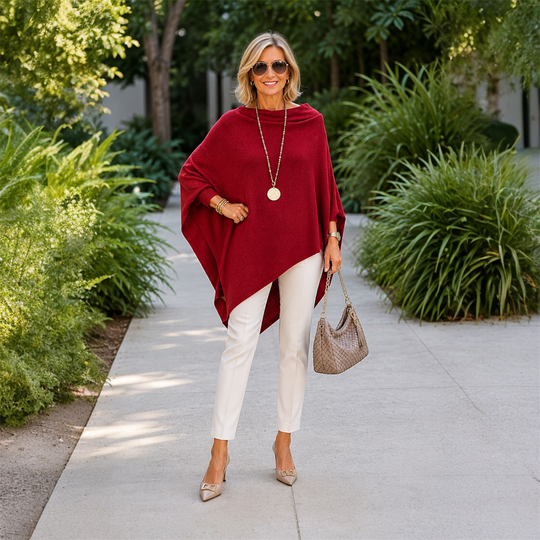 Julian 100% Cashmere Oversized Knitted Poncho