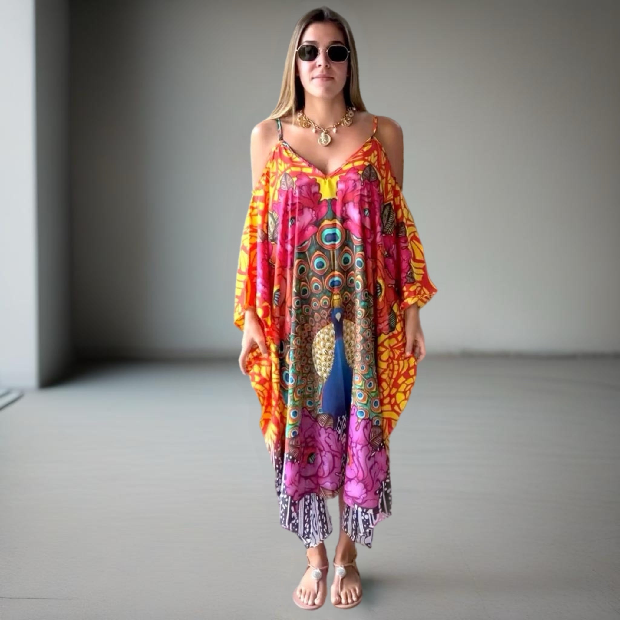 Coco Bella Cold Shoulder Midi Kaftan 12-20