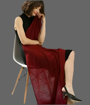 Burgundy Pure Cashmere handwoven Julian Scarf Shawl/Wrap