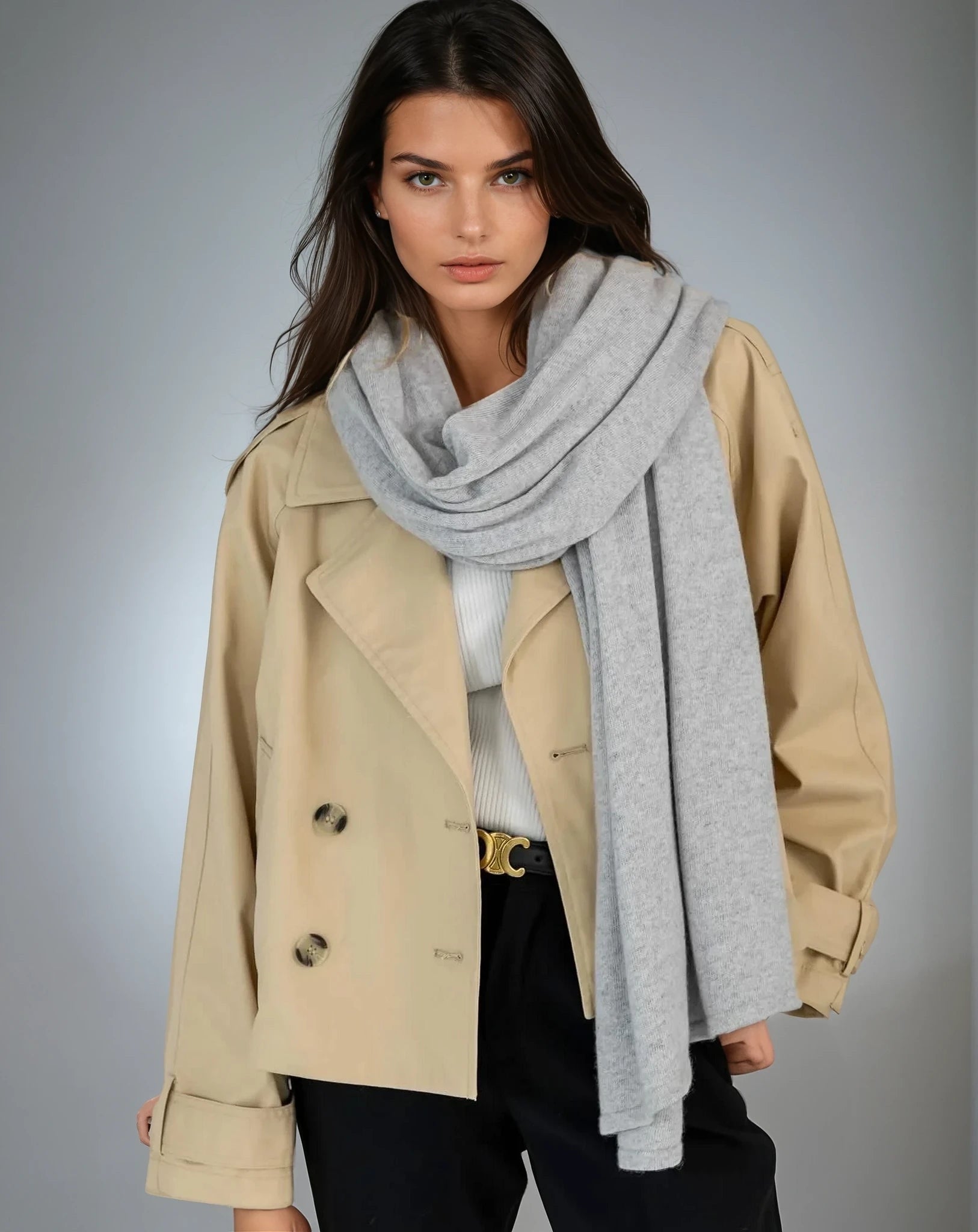 Julian knitted Pure cashmere scarf/ shawl/ Travel wrap-Colours available-Extra Large