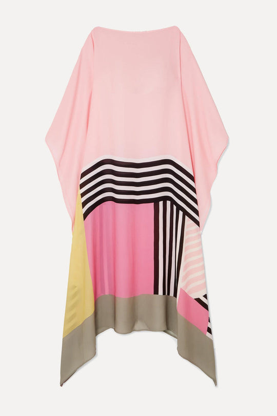 Pink Soft Satin Mia MIDI Kaftan Dress AU 10-18