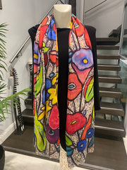 Floral Gloria 100% Cashmere Julian Scarf /Wrap