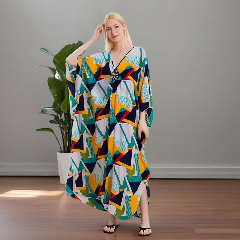 Maya Colour Block Loose, Casual Kaftan -  AU 8-20