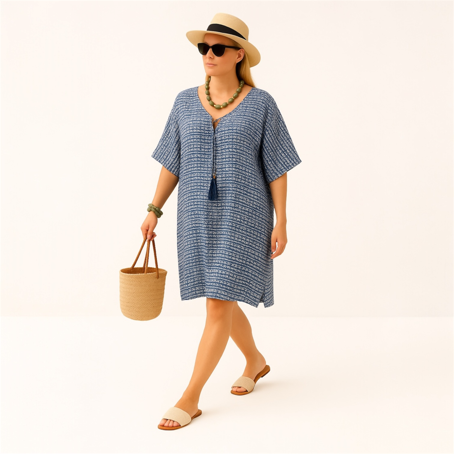 Maya Blue Sera Kaftan Top Tunic Sizes Available AU 14-30