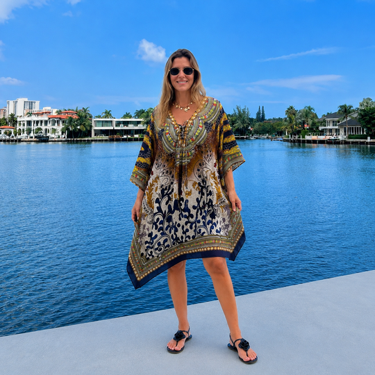 Coco Bella Tropical Short kaftan  12-20