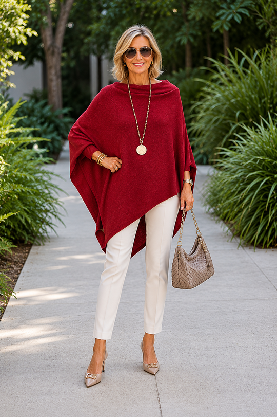 Julian 100% Cashmere Oversized Knitted Poncho