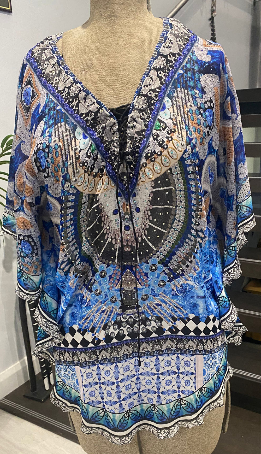 Kyra Viscose Silk Tunic Top kaftan AU 8-14-Petite Fit