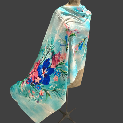 Floral Fantasy 100% Cashmere Julian Scarf /Wrap