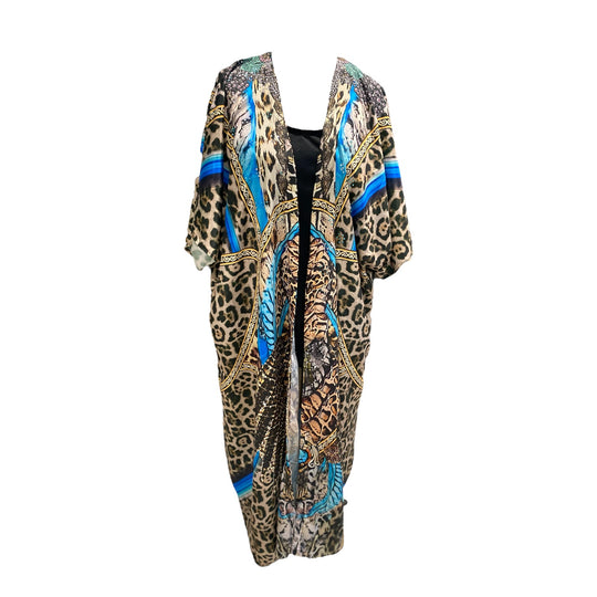 Maya Plus Size Silk Mix Embellished Kaftan Jacket Set AU 24-30