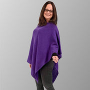 Purple 100% Cashmere Wool Oversized Julian Poncho