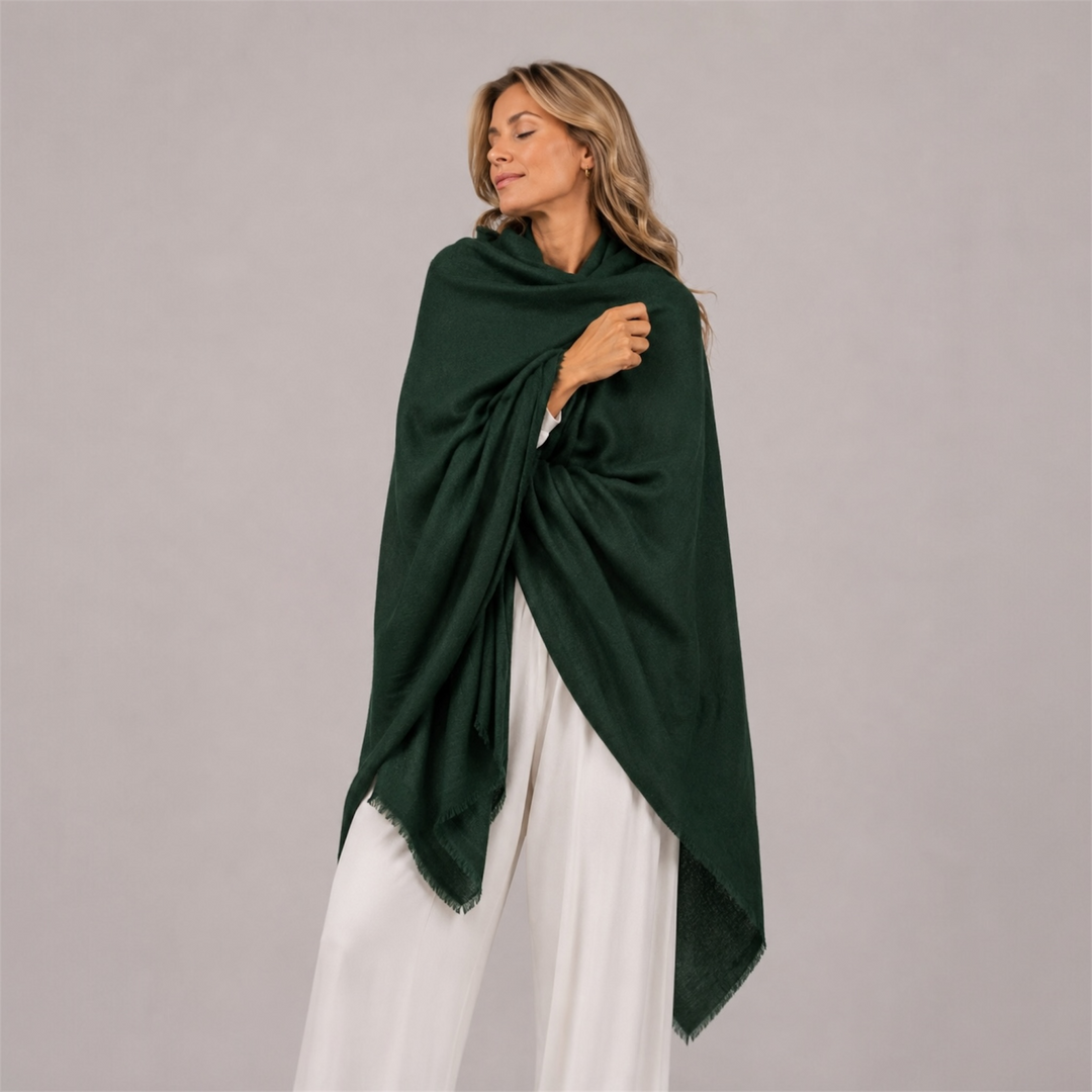 Mklane Luxe Julian Oversized handwoven pure cashmere Travel Wrap- More Colour Available