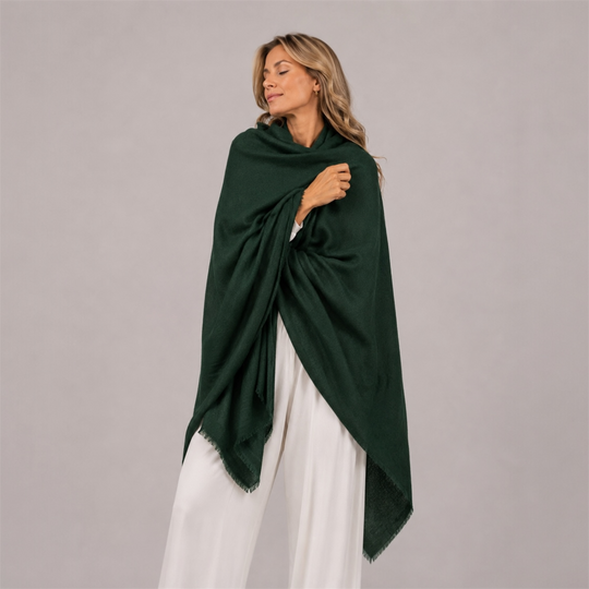 Mklane Luxe Julian Oversized handwoven pure cashmere Travel Wrap- More Colour Available