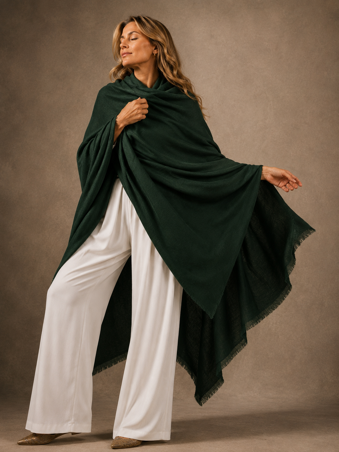 Mklane Luxe Julian Oversized handwoven pure cashmere Travel Wrap- More Colour Available