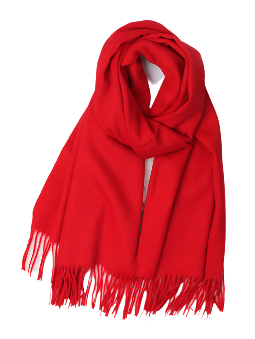 DEIA Red Fringe wool blend Scarf/ Stole