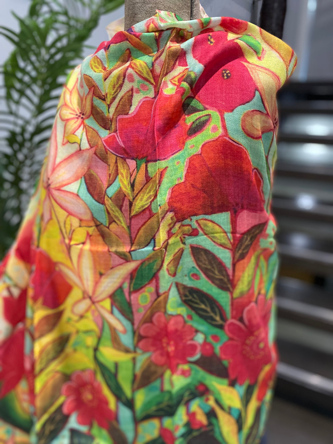 Floral Whispers - 100% Cashmere Julian Scarf /Wrap