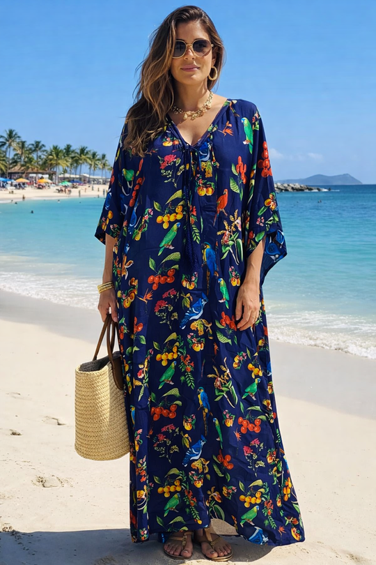 Coco Bella Milano’s Silk Green Blue kaftan-Sizes Available AU 12-22