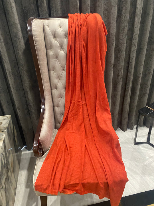Rust Orange Julian Oversized handwoven pure cashmere scarf