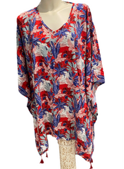 Maya Red Tropical / Tunic/ Top OFSA AU 12-24