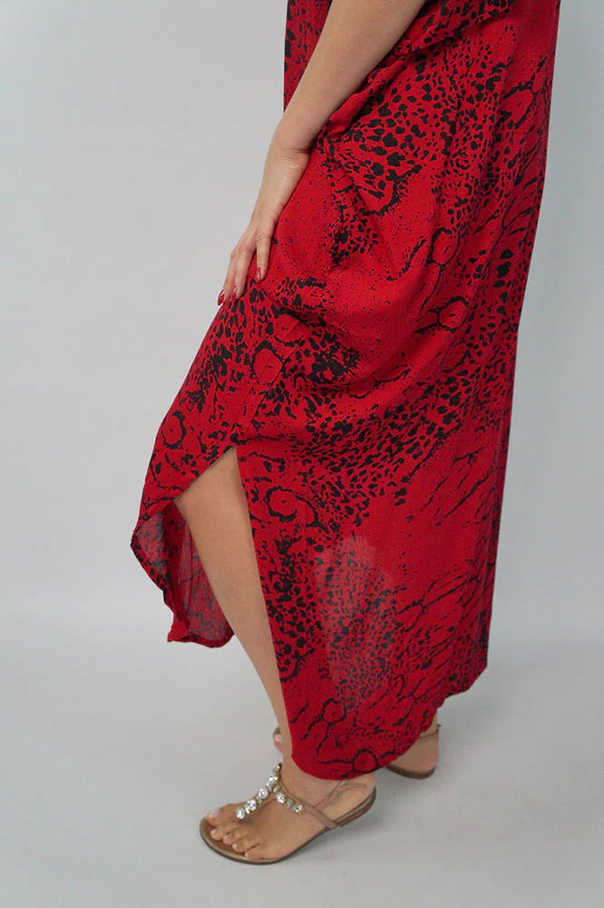 Red Maya Kaftan One Size Fits All AU 12-26