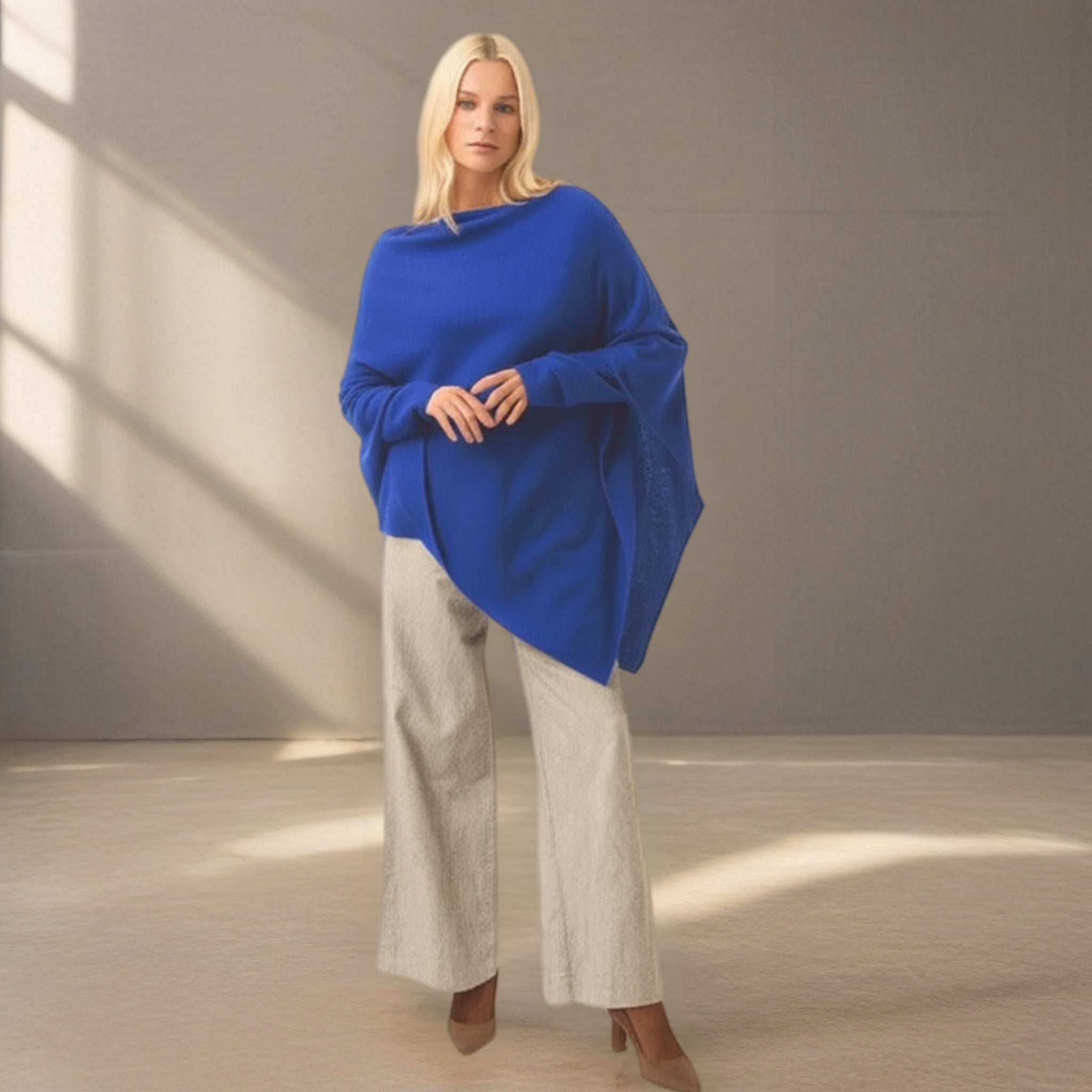 Women’s Pure Cashmere Oversized Julian Maya Poncho-More colours available