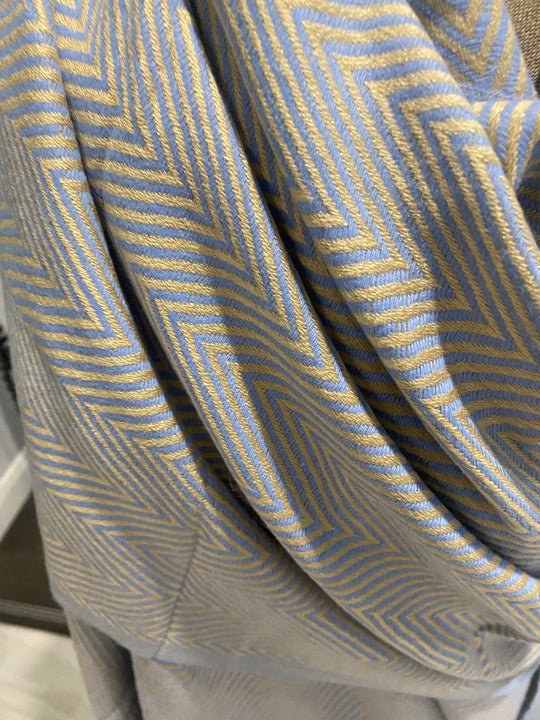 Julian Cashmere Woven Scarf Hues of Blue